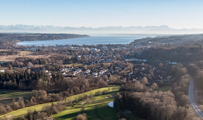 Golfplatz Gut Rieden, Starnberg, Starnberger See Luftbild aerial photo