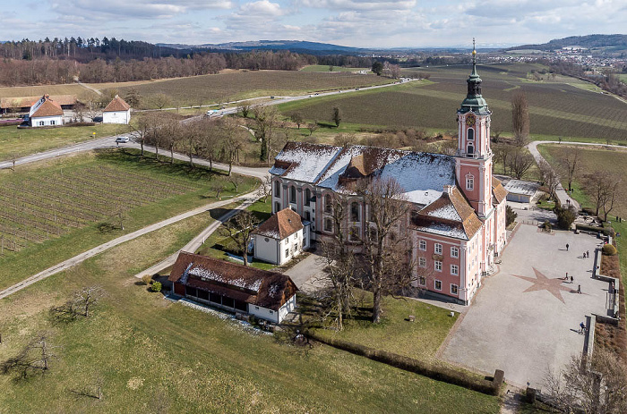 Uhldingen-Mühlhofen Wallfahrtskirche Birnau Bundesstraße B 31 Oberuhldingen Luftbild aerial photo