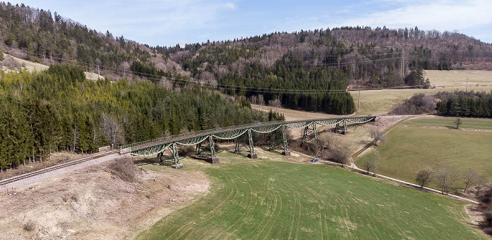 Wutachtalbahn (Sauschwänzlebahn): Biesenbach-Viadukt Schwarzwald 2021