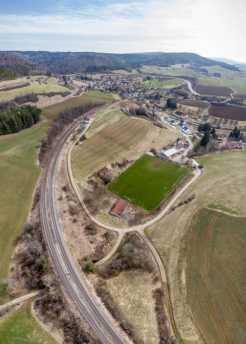 Epfenhofen Wutachtalbahn (Sauschwänzlebahn) Luftbild aerial photo