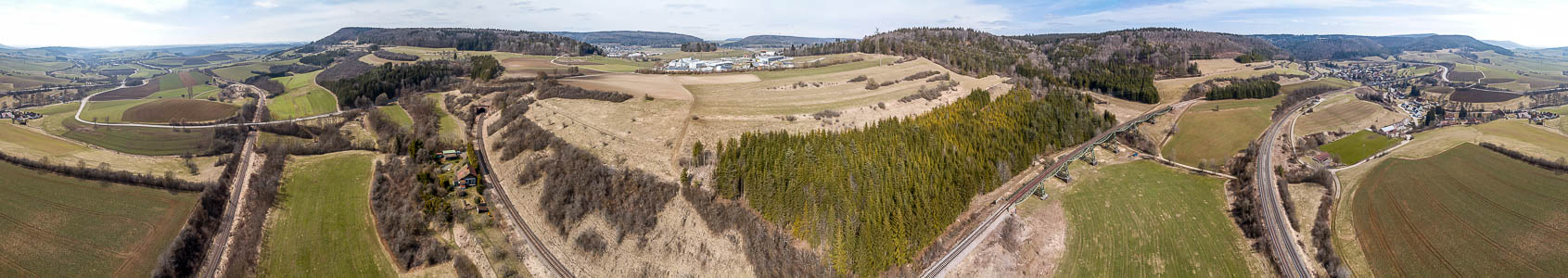 Epfenhofen Wutachtalbahn (Sauschwänzlebahn) Luftbild aerial photo