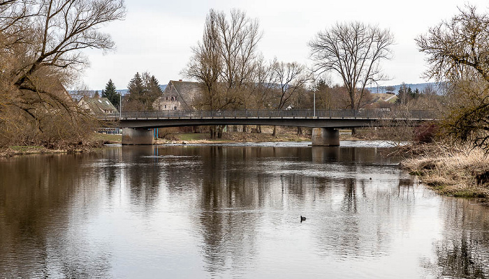 Donau mit Donaubrücke Pfohren