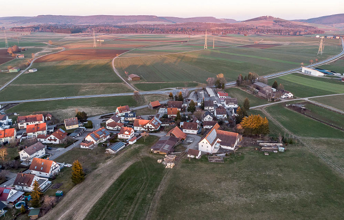 Pfohren Neudinger Weg, Leimgrabenweg, Geisinger Straße, Bundesstraße Luftbild aerial photo