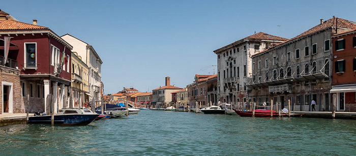 Lagune von Venedig: Murano mit dem Canale Ponte Lungo und dem Canale di San Donato