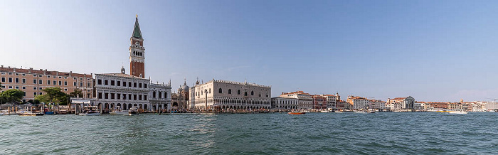 Bacino di San Marco, San Marco mit (v.l.) Giardinetti Reali, Zecca, Piazzetta San Marco, Dogenpalast und Prigioni Nuove Venedig
