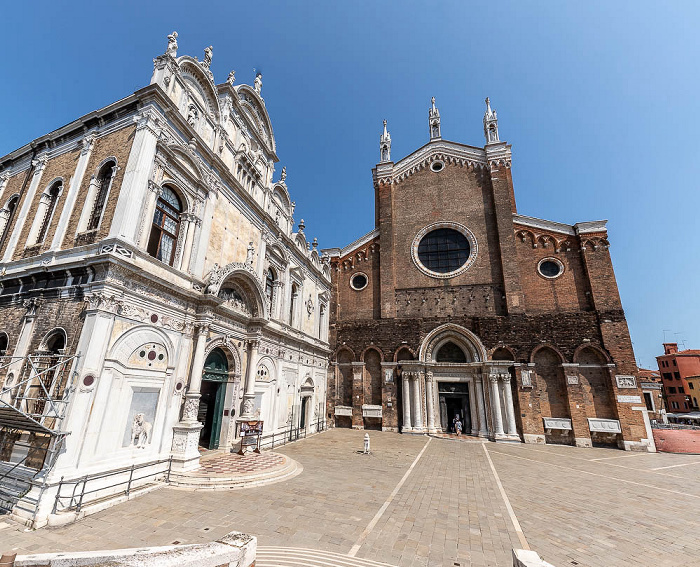 Venedig Castello: Campo Santi Giovanni e Paolo mit der Scuola Grande di San Marco und der Basilica dei Santi Giovanni e Paolo
