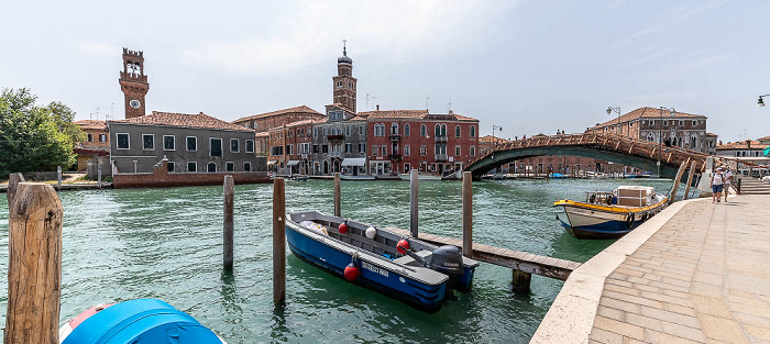 Venedig Murano: Canale Ponte Lungo Chiesa di San Pietro Martire Ponte Longo Torre Merlata
