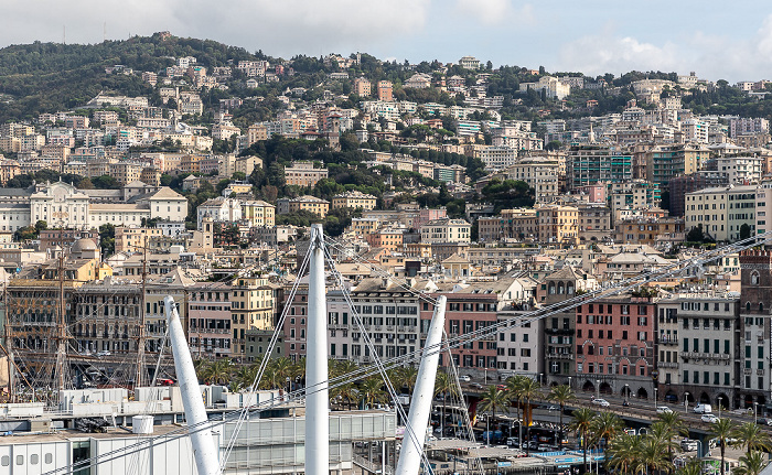 Blick aus der Ruota Panoramica di Genova: Centro storico Genua
