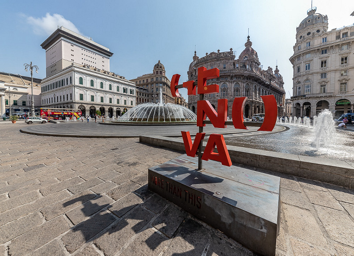Centro storico: Piazza Raffaele De Ferrari - Skulptur Genova Genua