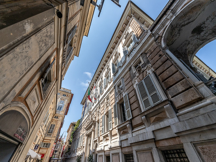 Genua Centro storico: Via Giuseppe Garibaldi (Via Aurea, Già Strada Nuova) - Palazzo Doria-Tursi Palazzo Baldassarre Lomellini