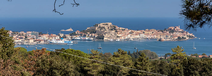Tyrrhenisches Meer, Porto di Portoferraio, Fortezze Medicee, Darsena medicea, Centro storico, Forte Stella Portoferraio