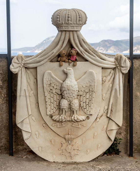Portoferraio Garten der Palazzina dei Mulini: Wappen von Napoleone Bonaparte - Teddy, Teddine
