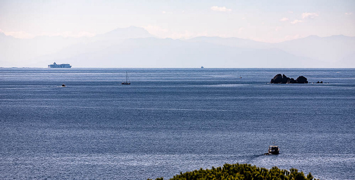 Capoliveri Blick auf das Tyrrhenische Meer und Korsika (Frankreich)