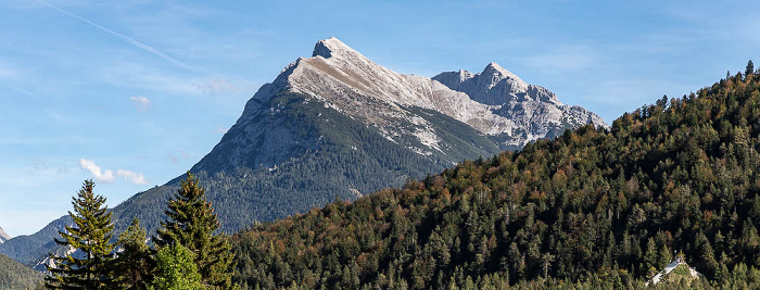 Gleirsch-Halltal-Kette (Karwendel) mit Hoher Gleirsch (links) und Großer Katzenkopf Tirol