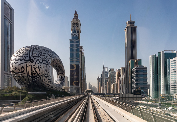 Dubai Metro Red Line, Trade Centre Al Yaqoub Tower Emirates Tower Metro Station Emirates Towers Khalid Al Attar Tower 2 Museum of the Future The Tower