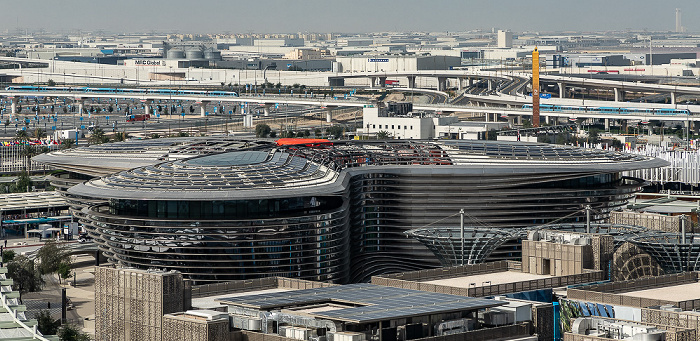 EXPO 2020 Dubai: Blick von Garden in the Sky - Alif - The Mobility Pavilion Alif - The Mobility Pavilion EXPO 2020 Garden in the Sky EXPO 2020