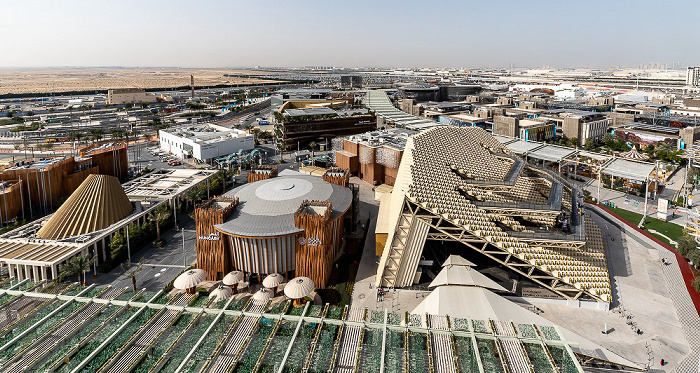 EXPO 2020 Dubai: Blick von Garden in the Sky Alif - The Mobility Pavilion EXPO 2020 Belgischer Pavillon EXPO 2020 Garden in the Sky EXPO 2020 Irischer Pavillon EXPO 2020 Koreanischer Pavillon Polnischer Pavillon EXPO 2020 Ungarischer Pavillon EXPO 2020