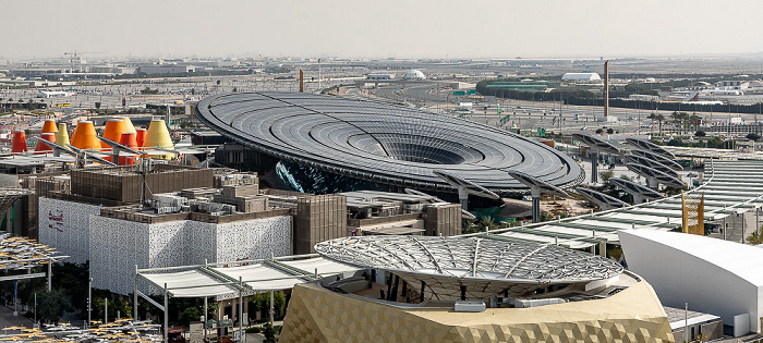 EXPO 2020 Dubai: Blick von Garden in the Sky - Terra - The Sustainability Pavilion Dubai