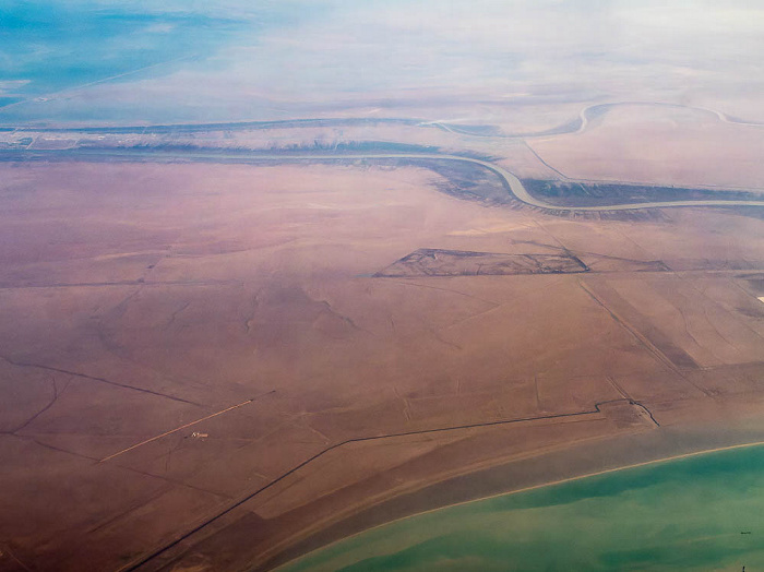 Basra Governorate Schatt al-Arab 2022-02-02 Flug UAE49 Dubai (DXB/OMDB) - München Franz Josef Strauß (MUC/EDDM) Luftbild aerial photo