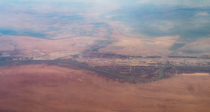Khuzestan Province Abadan, Schatt al-Arab 2022-02-02 Flug UAE49 Dubai (DXB/OMDB) - München Franz Josef Strauß (MUC/EDDM) Shadegan Ponds Luftbild aerial photo