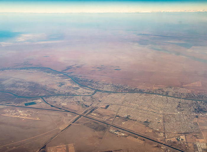 Basra Governorate - Basra, Schatt al-Arab 2022-02-02 Flug UAE49 Dubai (DXB/OMDB) - München Franz Josef Strauß (MUC/EDDM) Luftbild aerial photo