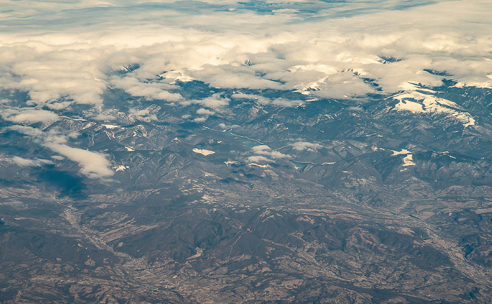 Rumänien Făgăraș-Gebirge (Transsilvanischen Alpen (Südkarpaten) 2022-02-02 Flug UAE49 Dubai (DXB/OMDB) - München Franz Josef Strauß (MUC/EDDM) Luftbild aerial photo