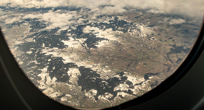 Oberösterreich 2022-02-02 Flug UAE49 Dubai (DXB/OMDB) - München Franz Josef Strauß (MUC/EDDM) Luftbild aerial photo
