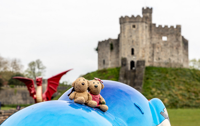 Cardiff Castle: Snoopy mit Teddy und Teddine