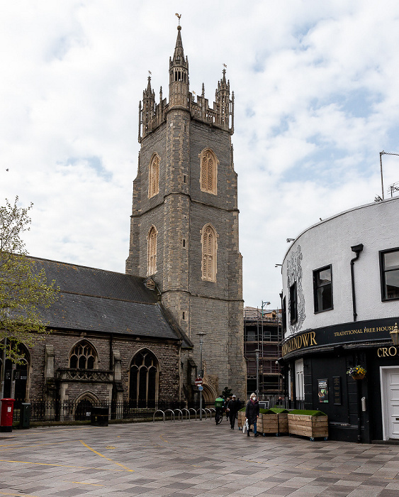 Cardiff City Centre: Church Street - St John the Baptist Church Cardiff