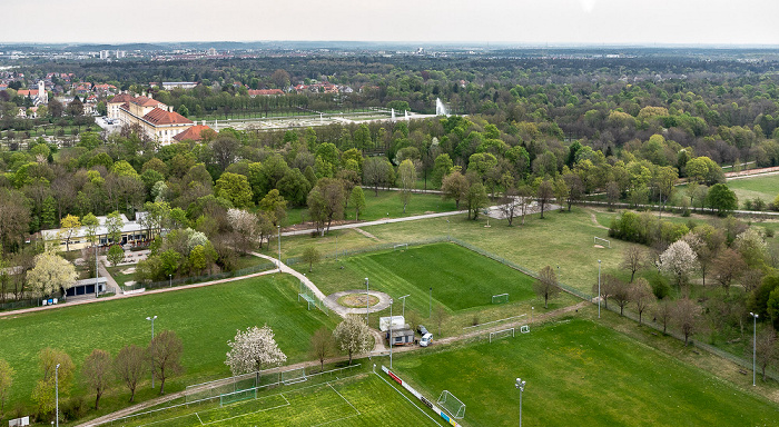 Oberschleißheim Luftbild aus Zeppelin: Schlossanlage Schleißheim (oben)