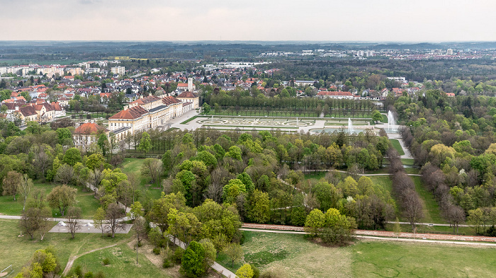 Oberschleißheim Luftbild aus Zeppelin: Schlossanlage Schleißheim - Neues Schloss und Schlosspark