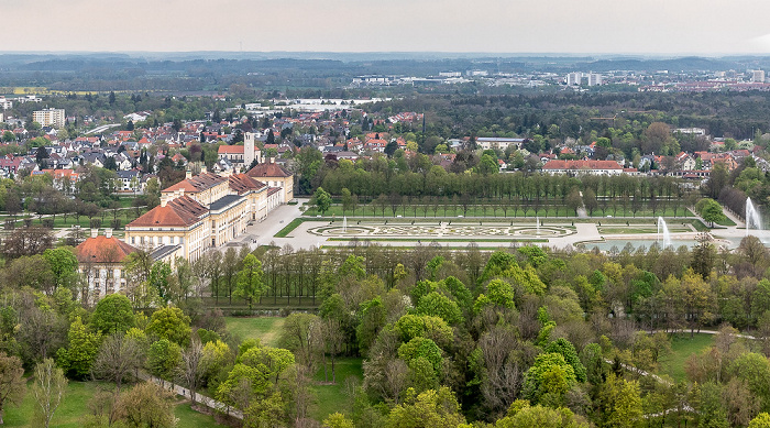 Oberschleißheim Luftbild aus Zeppelin: Schlossanlage Schleißheim - Neues Schloss und Schlosspark