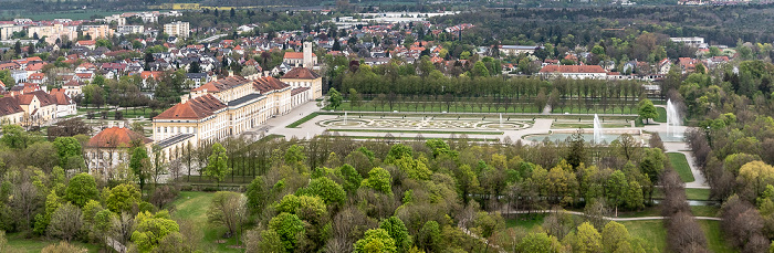 Luftbild aus Zeppelin: Schlossanlage Schleißheim - Neues Schloss und Schlosspark Oberschleißheim