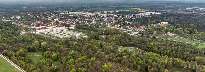 Oberschleißheim Luftbild aus Zeppelin: Schlossanlage Schleißheim - Neues Schloss und Schlosspark