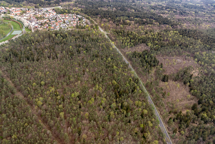 Oberschleißheim Luftbild aus Zeppelin: Schweizerholz Lustheim