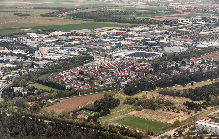 Garching bei München Luftbild aus Zeppelin: Hochbrück Ingolstädter Landstraße Schleißheimer Kanal