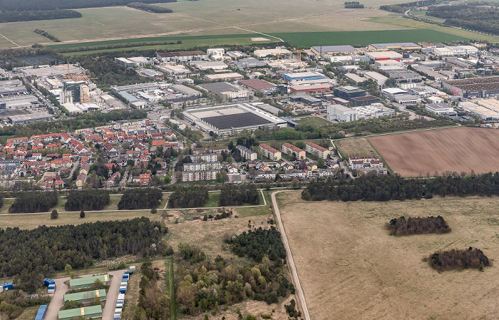 Garching bei München Luftbild aus Zeppelin: Hochbrück Fröttmaninger Heide Schleißheimer Kanal