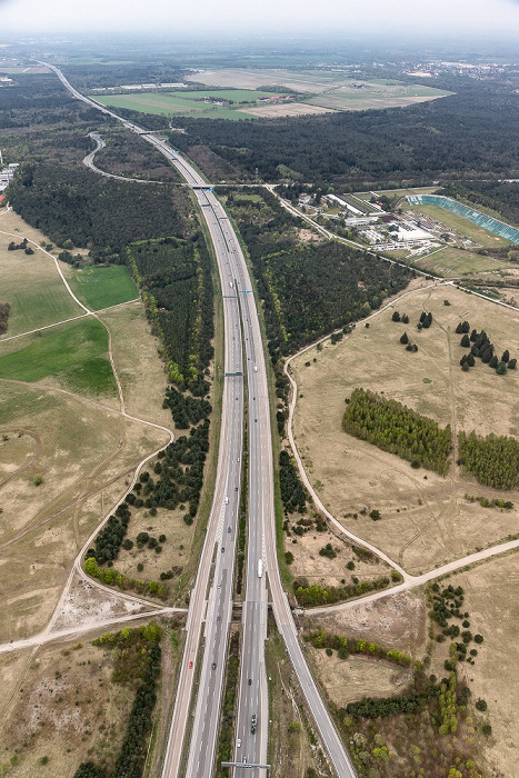 Luftbild aus Zeppelin: Autobahnring A 99 Garching bei München