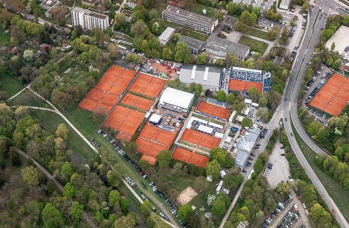 Luftbild aus Zeppelin: Schwabing-Freimann - Tennisanlage des MTTC Iphitos München
