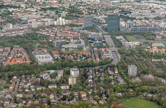 Luftbild aus Zeppelin: Schwabing-Freimann München