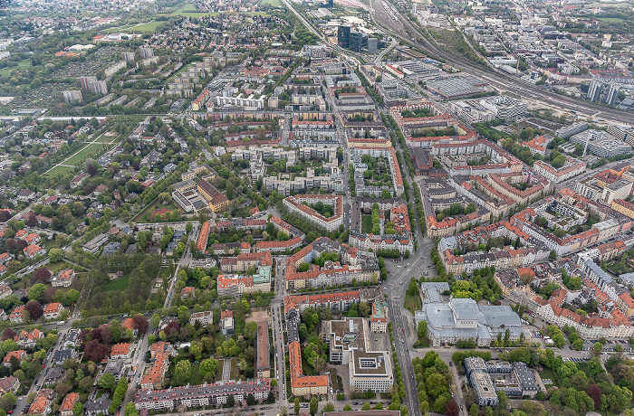 Luftbild aus Zeppelin: Bogenhausen mit Altbogenhausen München