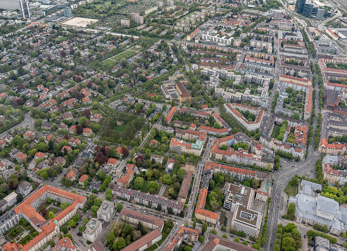 Luftbild aus Zeppelin: Bogenhausen mit Altbogenhausen München