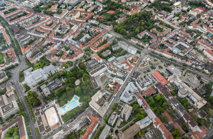 Luftbild aus Zeppelin: Bogenhausen mit Steinhausen München