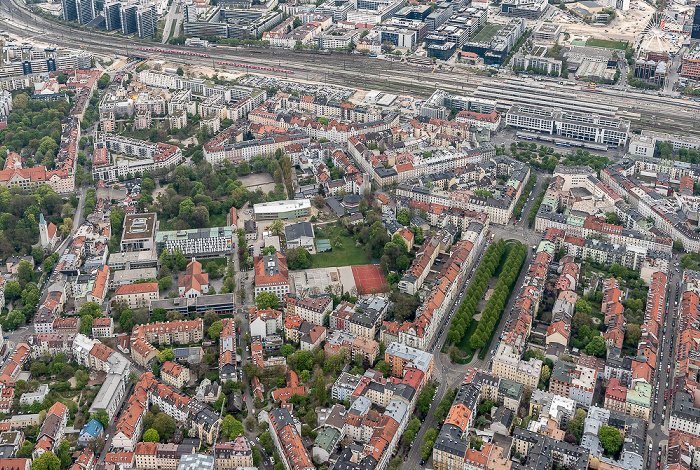 Luftbild aus Zeppelin: Au-Haidhausen - Franzosenviertel München