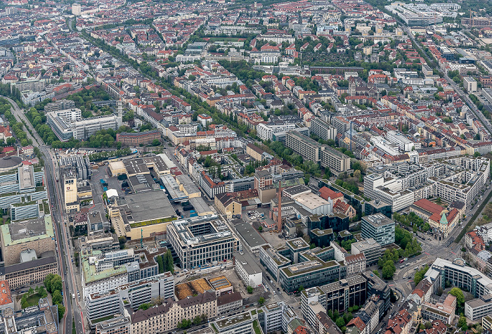 Luftbild aus Zeppelin: Maxvorstadt, Neuhausen-Nymphenburg (oben) München