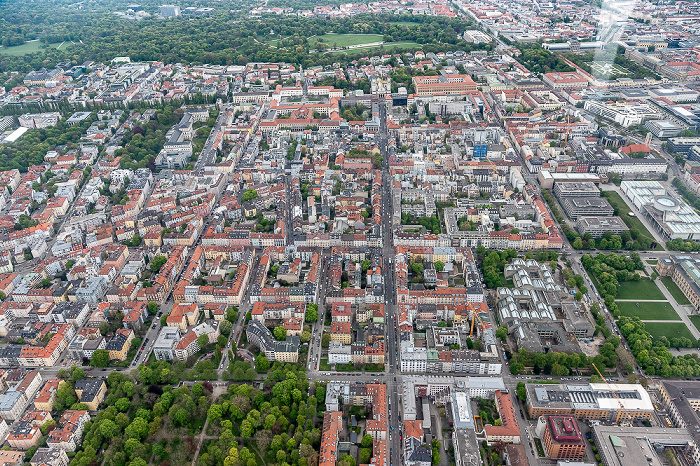 Luftbild aus Zeppelin: Maxvorstadt (unten), Altstadt-Lehel München