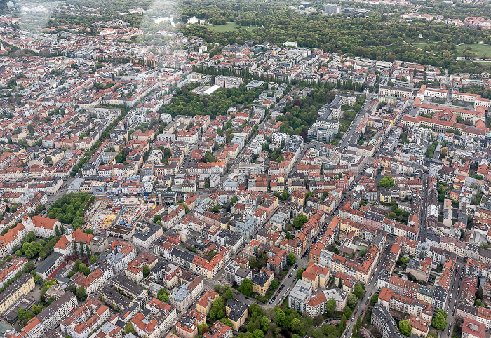 Luftbild aus Zeppelin: Maxvorstadt (rechts), Schwabing-Freimann München