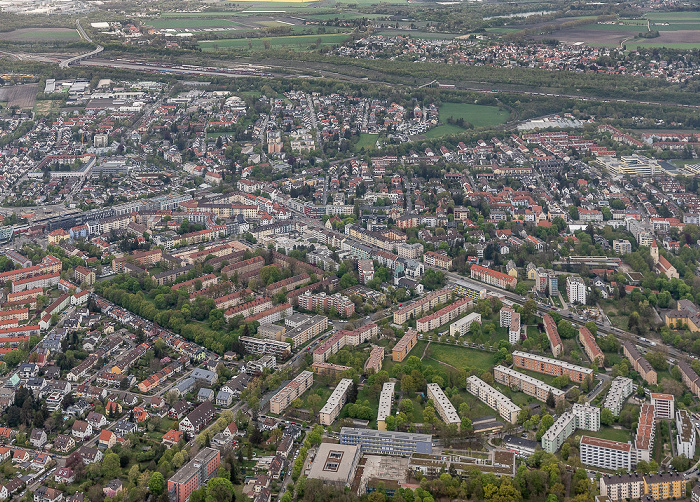 Luftbild aus Zeppelin: Moosach München