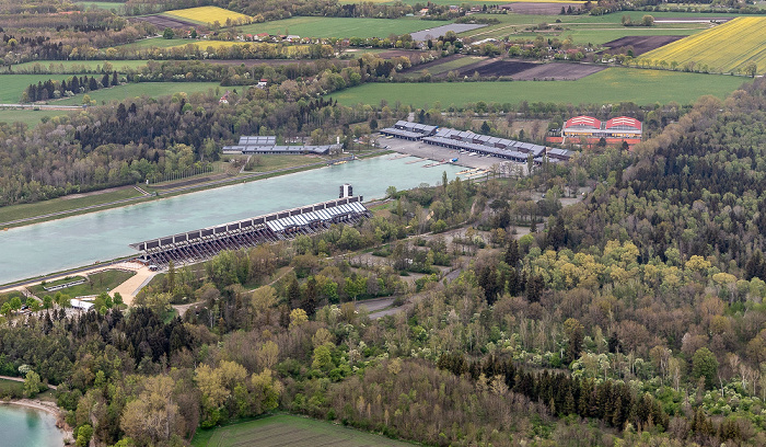 Luftbild aus Zeppelin: Regattastrecke Oberschleißheim Oberschleißheim