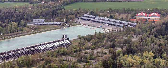 Luftbild aus Zeppelin: Regattastrecke Oberschleißheim Oberschleißheim